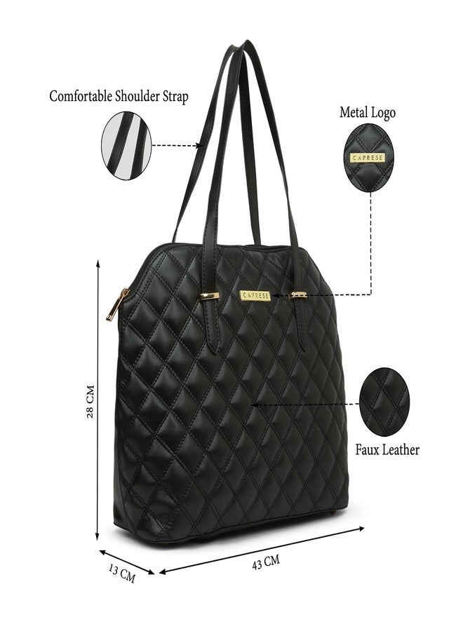 كابريس حقيبة كابريس تيلي الكبيرة للنساء بحزام قابل للتعديل والفصل | جيوب متعددة | حقيبة متعددة الاستخدامات للكتف، أو كروس بودي، أو كحقيبة يد للعمل، أو السفر، أو الاستخدام اليومي (أسود) - Image 3